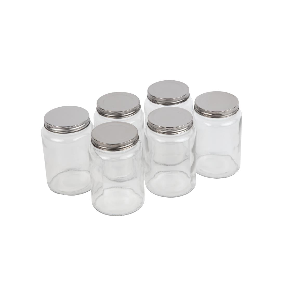 CP083 Vogue glazen pot met schroefdeksel 550ml (6 stuks)