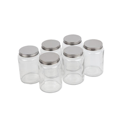 CP083 Vogue glazen pot met schroefdeksel 550ml (6 stuks)