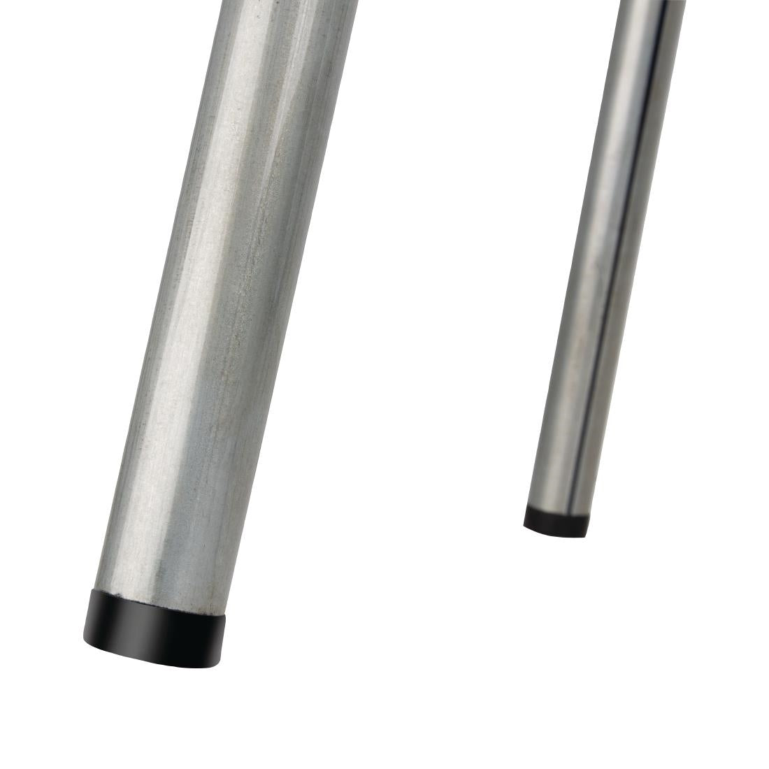 DE478 Bolero lage gegalvaniseerd stalen kruk met houten zitting (4 stuks)