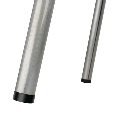 DE478 Bolero lage gegalvaniseerd stalen kruk met houten zitting (4 stuks)