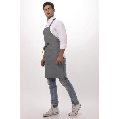 B192 Chef Works halterschort grijs