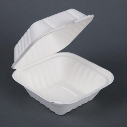 DW246 Fiesta Compostable bagasse hamburgerbakjes 152mm (500 stuks)