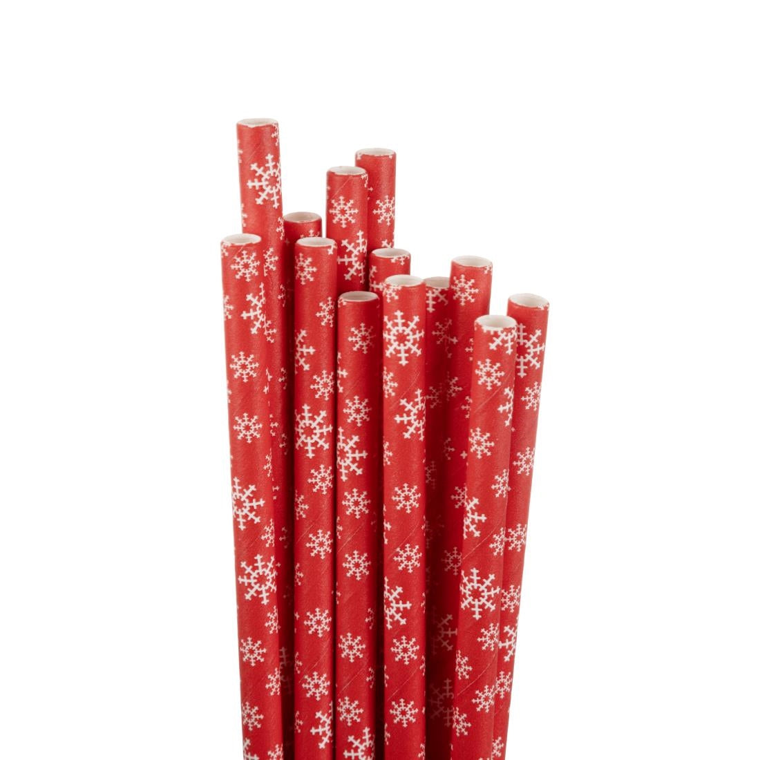 HS983 Fiesta Composteerbare Sneeuwvlok Papieren Rietjes 210mm (250 stuks)