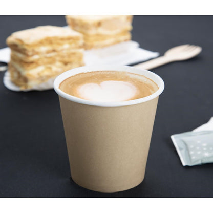 HT464 Fiesta Recyclebare Hot Cups Enkelwandig Kraft 6oz (1000 stuks)