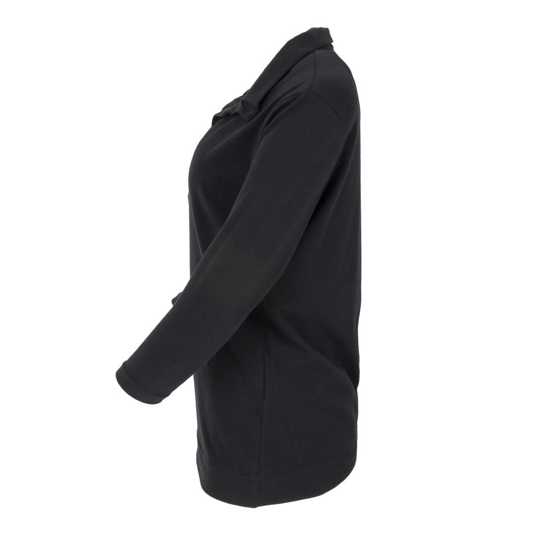 B038-S Uniform Works dames T-shirt met V-hals zwart S