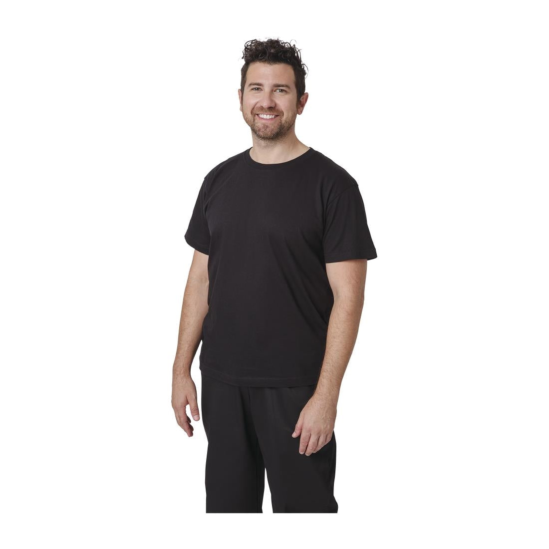 A295-XL Unisex koks-T-shirt zwart XL