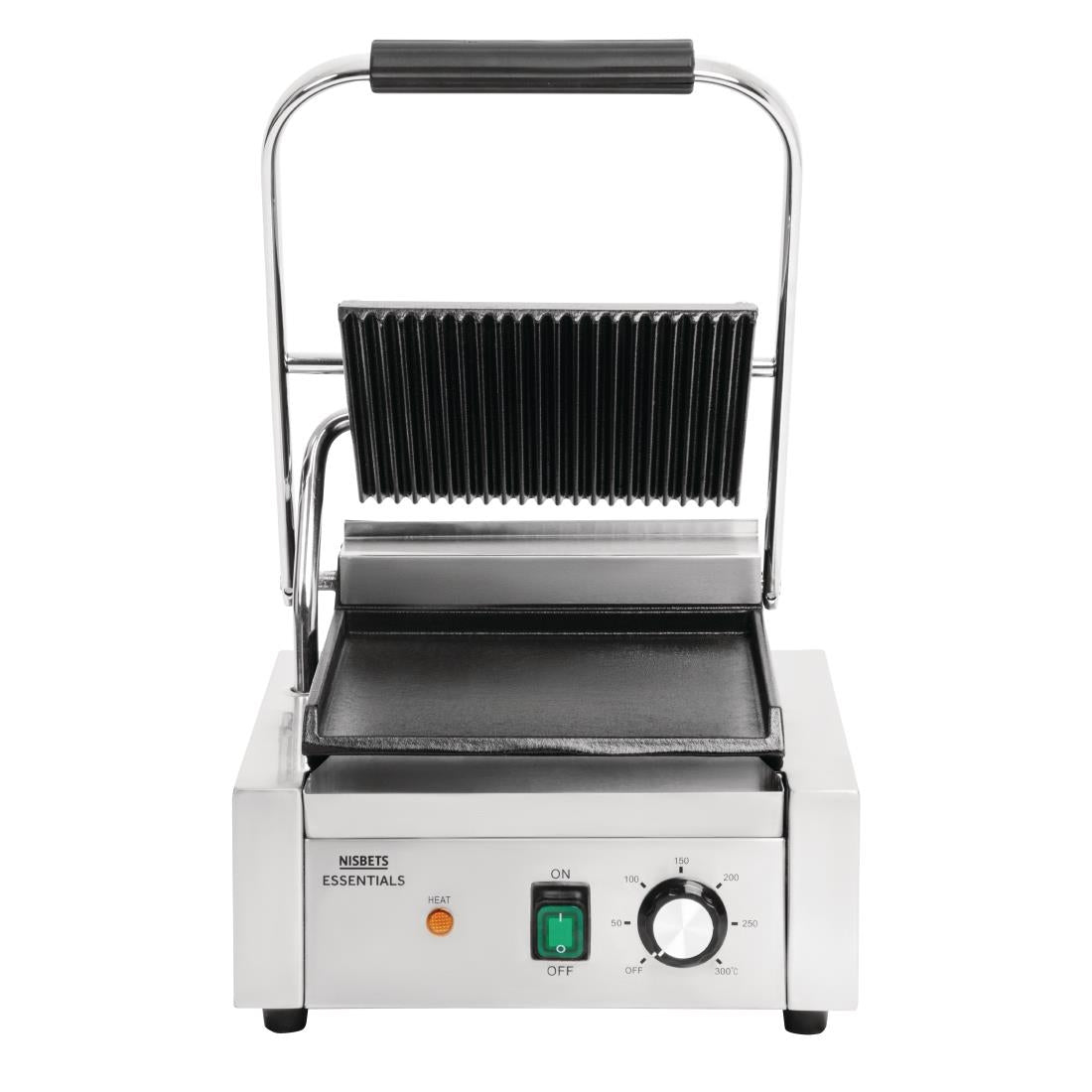 DA396 Nisbets Essentials contactgrill groef/glad 36 x 31cm 1800W