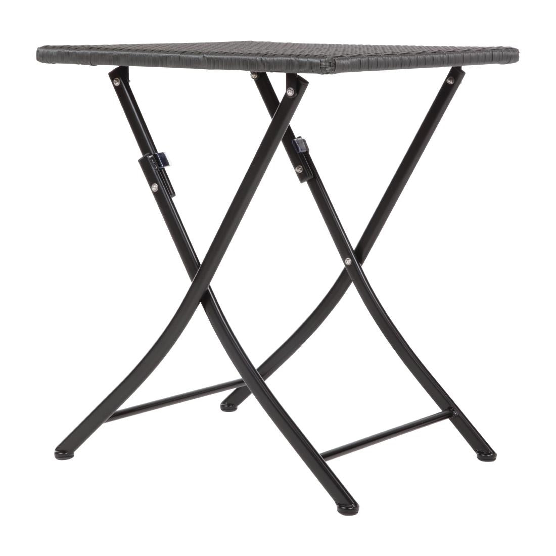 GL302 Bolero vierkante polyrotan klaptafel zwart 60cm