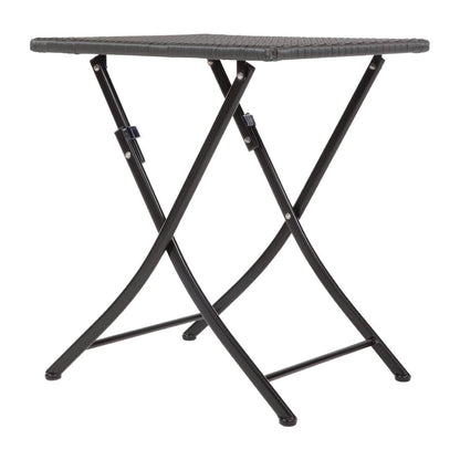 GL302 Bolero vierkante polyrotan klaptafel zwart 60cm