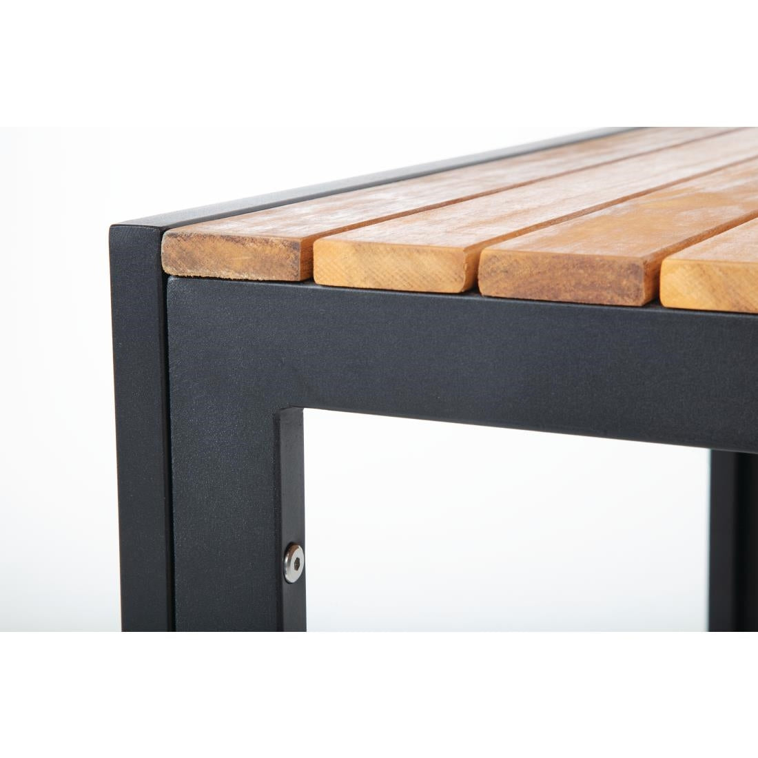 DS152 Bolero vierkante stalen en acaciahouten tafel 80cm