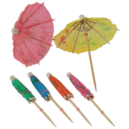 CL443 Papieren parasol cocktailprikkers assorti (144 stuks)