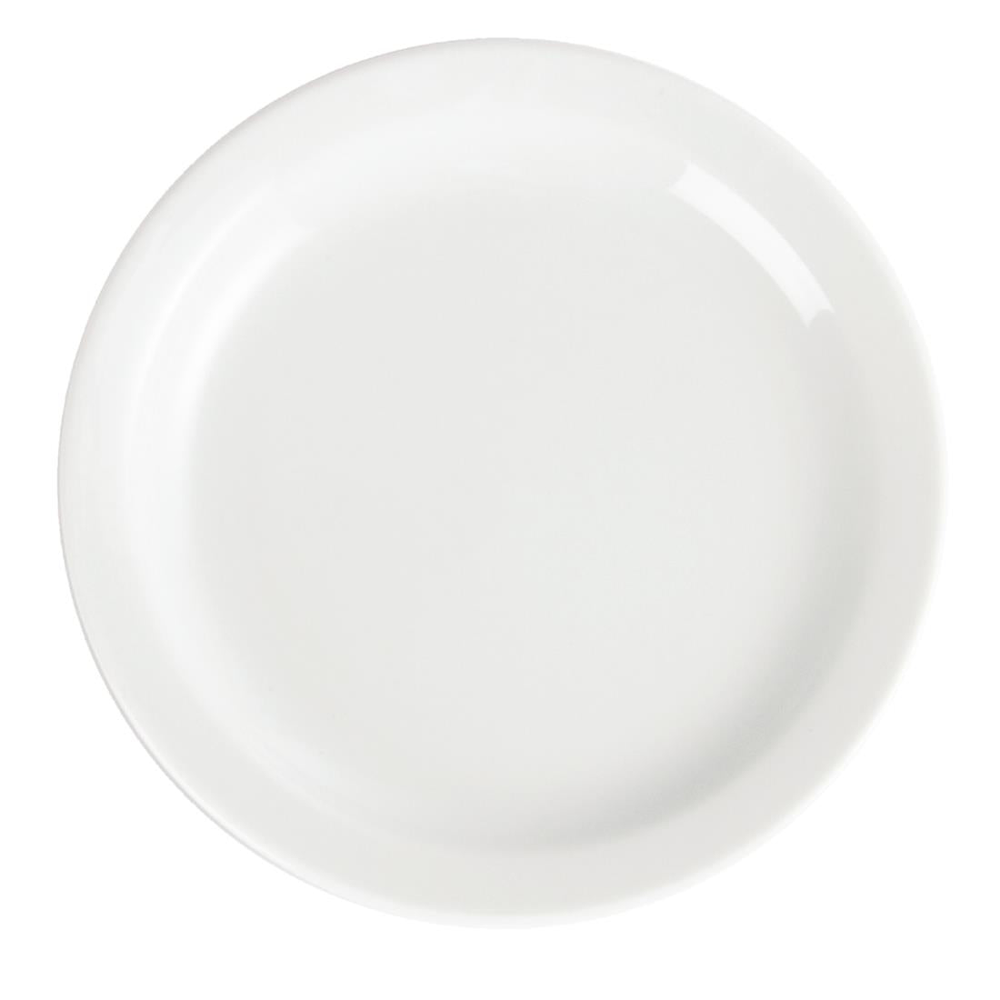 CB486 Olympia Whiteware Borden Met Smalle Rand 15cm (12 Stuks)