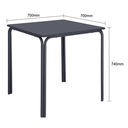 HZ355 Bolero Adeline Stalen Vierkante Tafel 700mm Leisteen Blauw