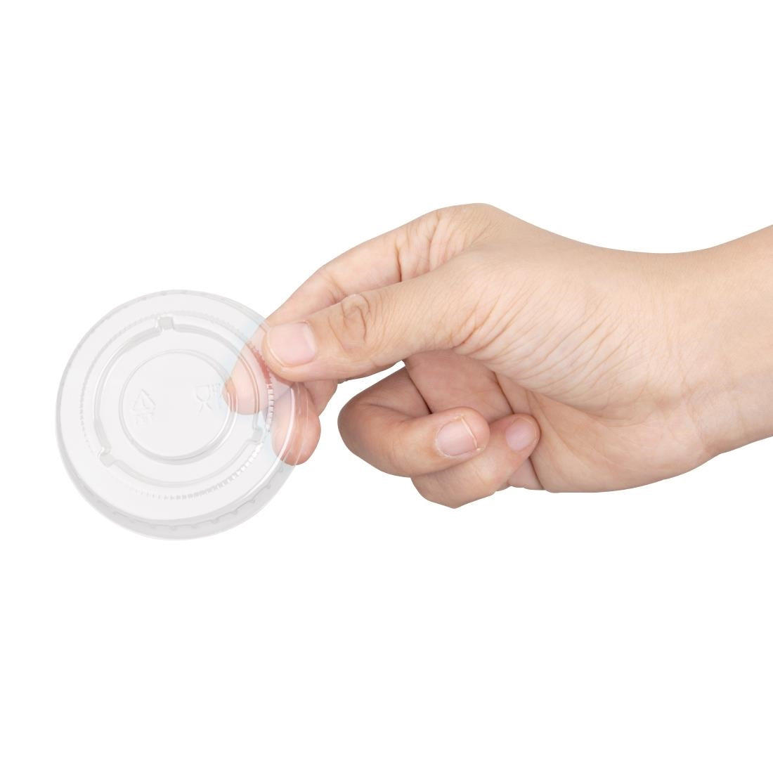 FP426 Fiesta Recyclable PET deksels voor bagasse sausbakjes (1000 stuks)