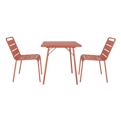 CK063 Bolero terracotta gelateerde stalen zijstoelen (4 stuks)
