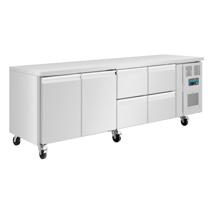 UA021 Polar U-serie premium koelwerkbank 2 deuren 4 lades 476L