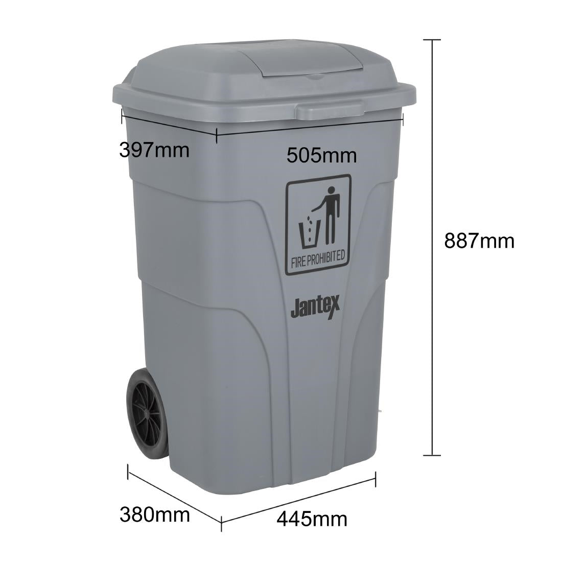 HC923 Jantex 120Ltr Container Met Voetpedaal Grijs