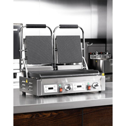 CU611 Buffalo Dubbele Contactgrill Geribbelde Platen