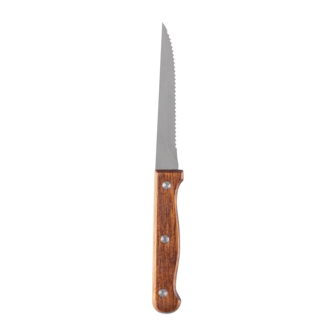 C136 Olympia steakmes houten heft 21,5cm (12 stuks)