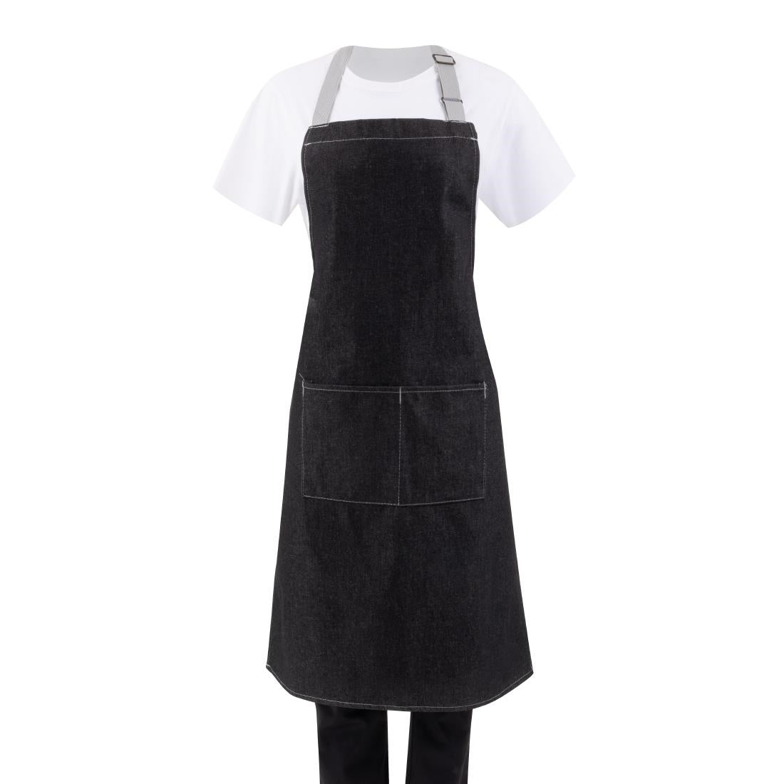 B981 Southside halterschort zwart denim