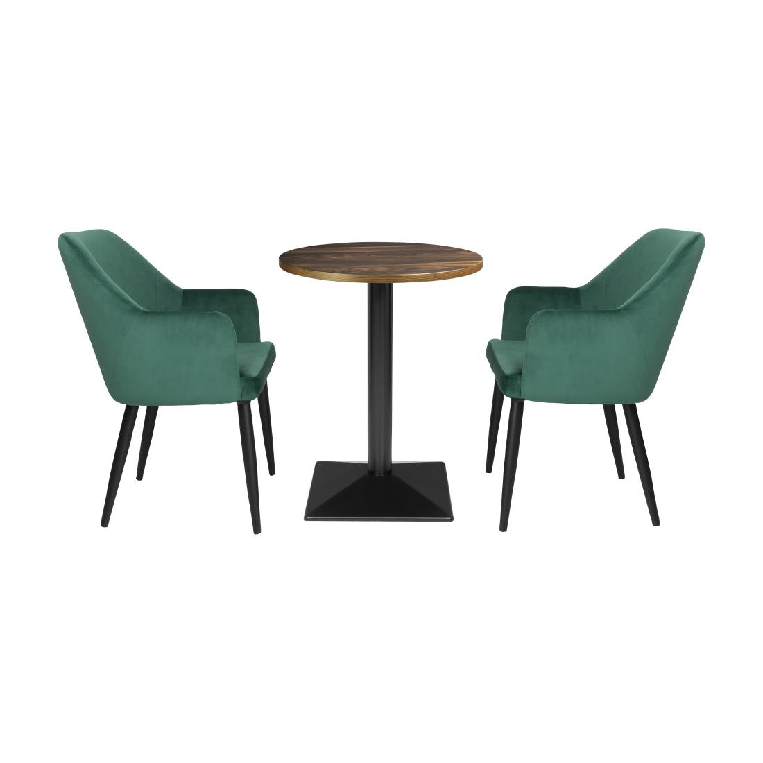 HW853 Bolero Complete Tafel Rond Donker Hout Effect 600mm