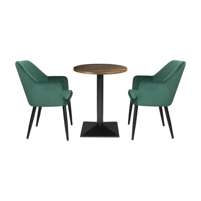 HW853 Bolero Complete Tafel Rond Donker Hout Effect 600mm