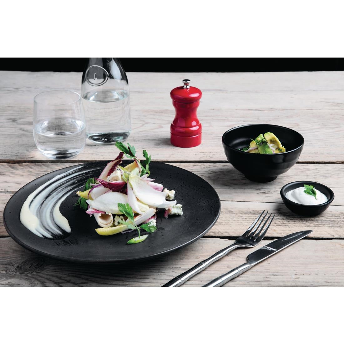 DR088 Olympia Fusion Ronde Borden 27cm Zwart (4 Stuks)