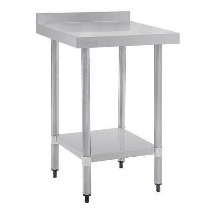 T379 Vogue RVS werktafel met achteropstand 90x60x60cm