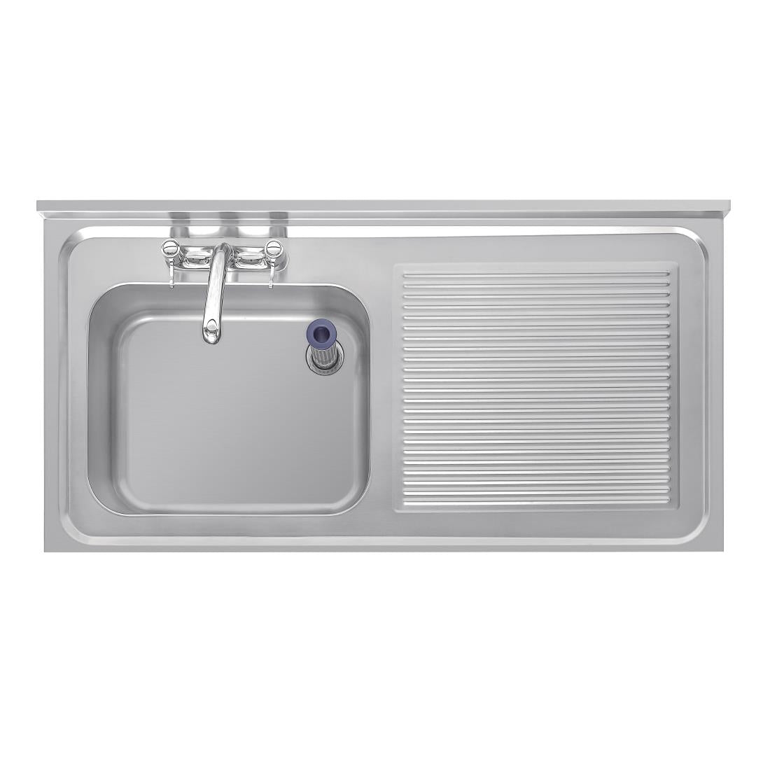 DY823 Vogue RVS spoeltafel enkele spoelbak aan linkerzijde 120x60cm