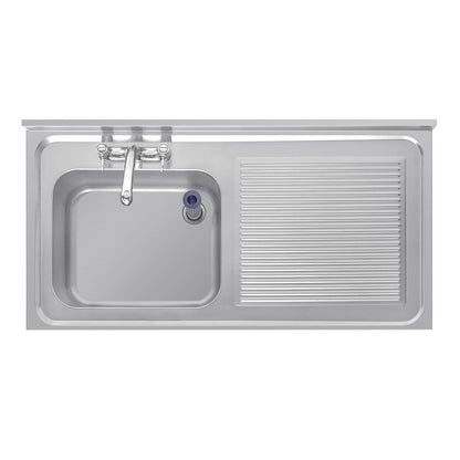 DY823 Vogue RVS spoeltafel enkele spoelbak aan linkerzijde 120x60cm