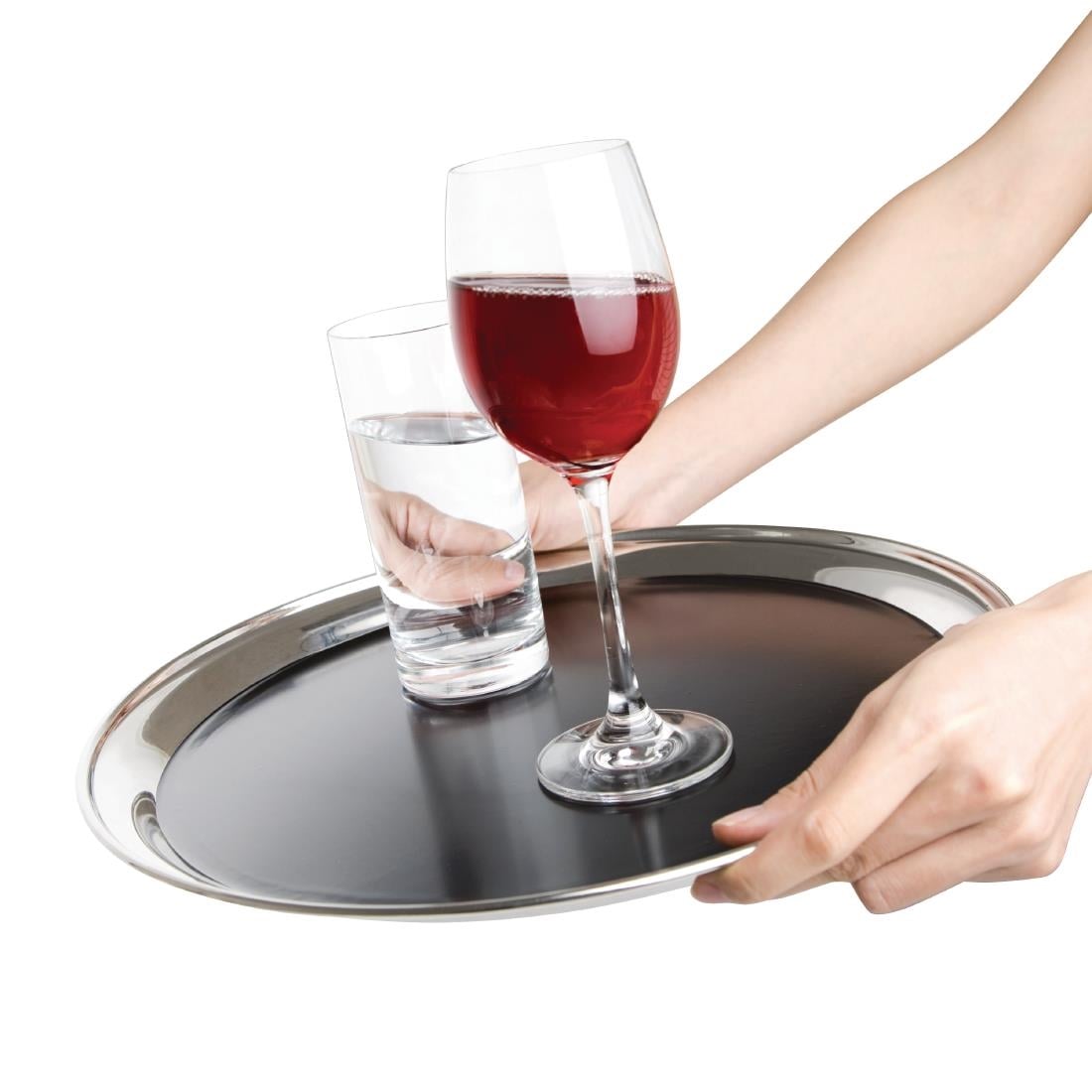 CM438 Olympia RVS antislip dienblad rond 35,5cm