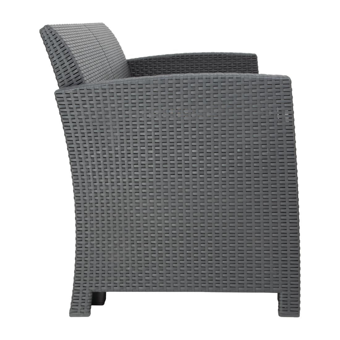DR309 Bolero Pp Fauteuil En Tafel Rieten Set Grijs