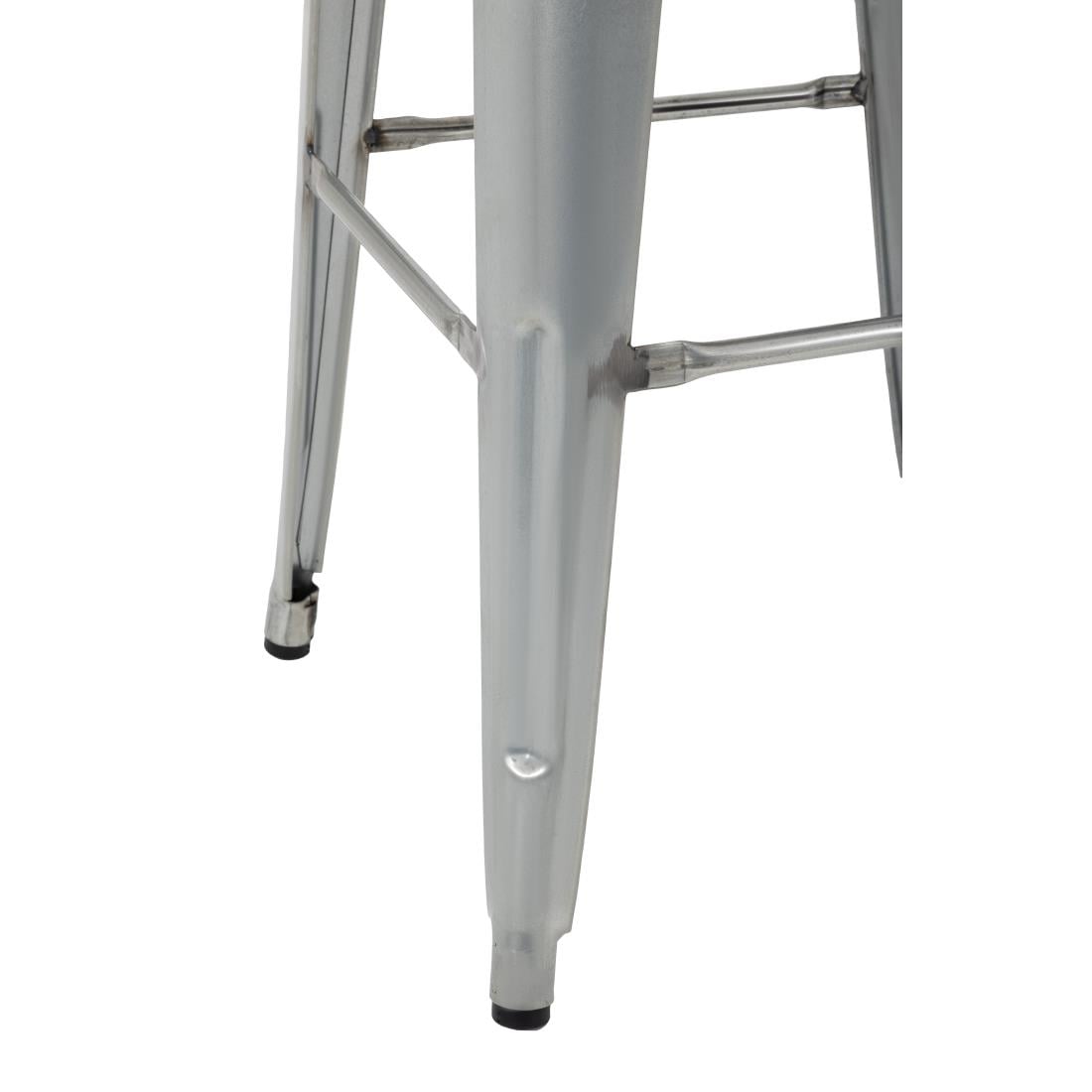 GM638 Bolero Bistro Hoge Krukken Met Houten Zitkussen, Gegalvaniseerd Staal (4 Stuks)