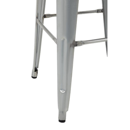 GM638 Bolero Bistro Hoge Krukken Met Houten Zitkussen, Gegalvaniseerd Staal (4 Stuks)