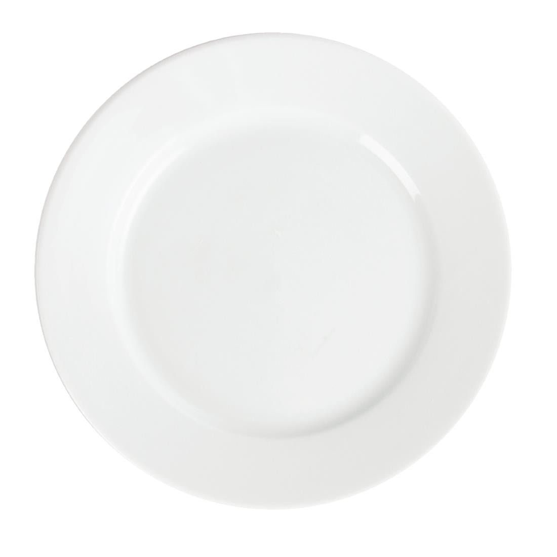 CB479 Olympia Whiteware Witte Borden Met Brede Rand 202mm (12 Stuks)