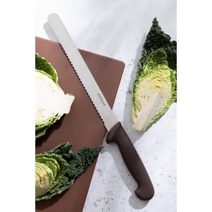 FX122 Hygiplas Snijmes Getand Bruin 24.8cm