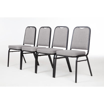 DA602 Bolero stalen stapelstoel met vierkante rugleuning grijs (4 stuks)