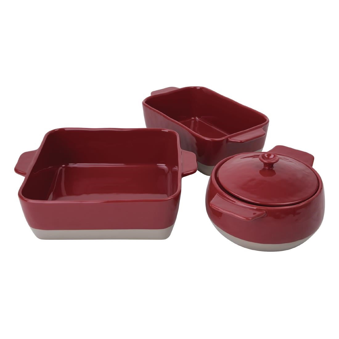 DB527 Olympia keramische braadslede rood en taupe 4,2Ltr