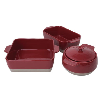 DB527 Olympia keramische braadslede rood en taupe 4,2Ltr