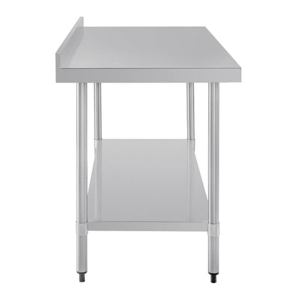 T382 Vogue RVS werktafel met achteropstand 90x150x60cm