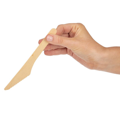 CD902 Fiesta Compostable biologisch afbreekbare houten messen 16,5cm (100 stuks)