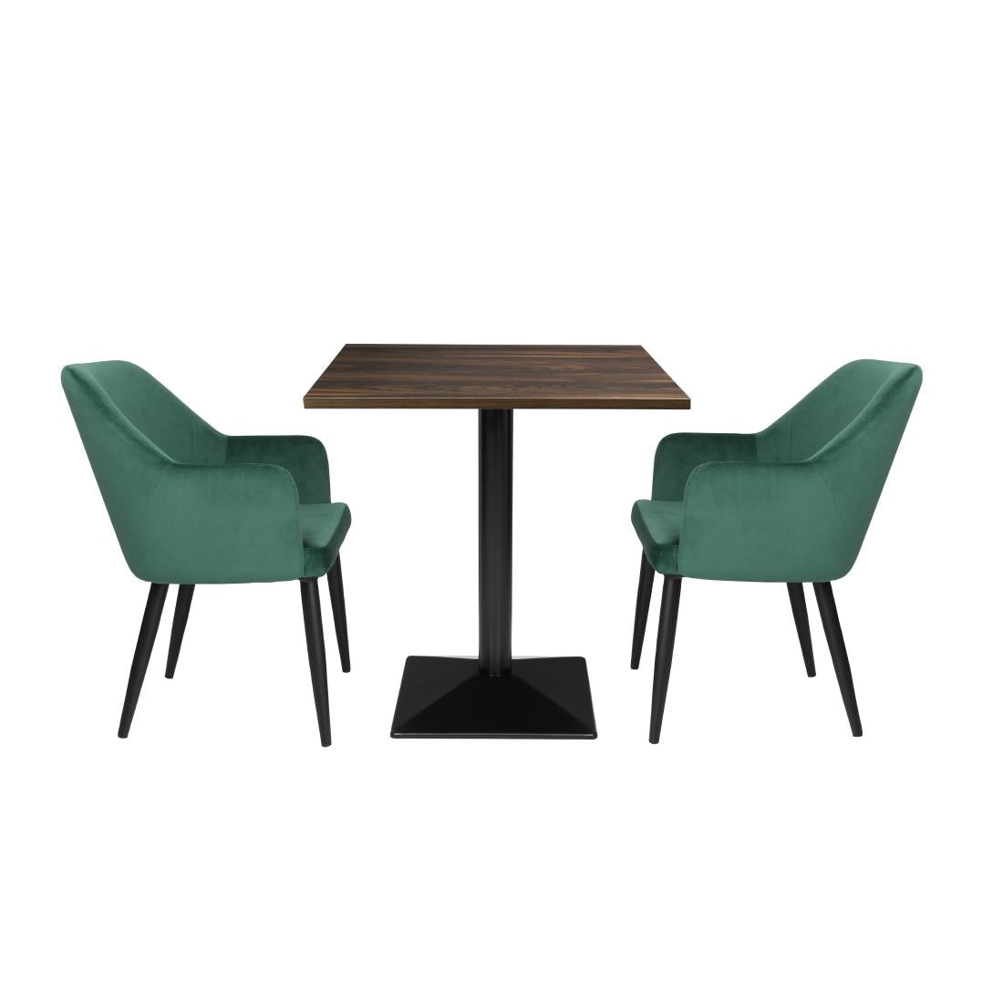 HW850 Bolero Complete Tafel Vierkant Donker Hout Effect 700mm