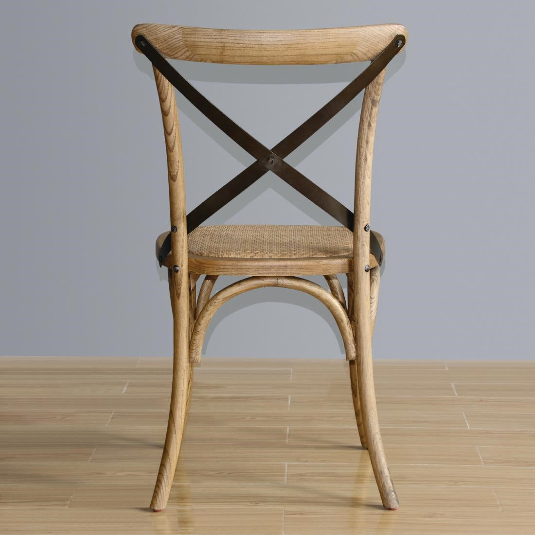GG656 Bolero houten stoel met gekruiste rugleuning naturel (2 stuks)
