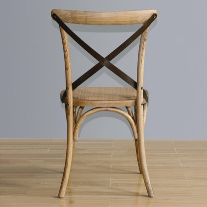 GG656 Bolero houten stoel met gekruiste rugleuning naturel (2 stuks)