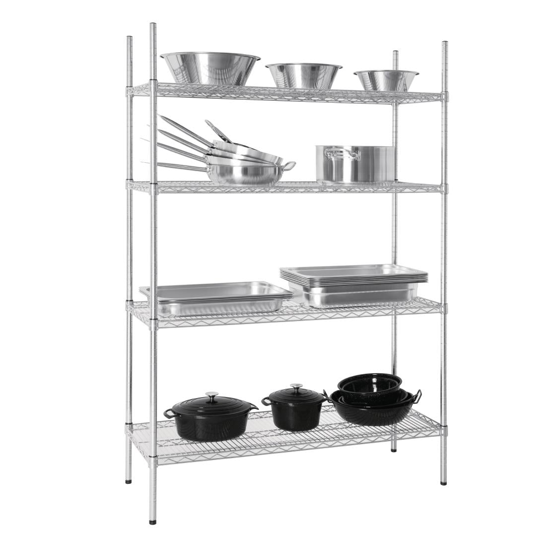 L928 Vogue voorraadrek met 4 schappen 122x45,7cm