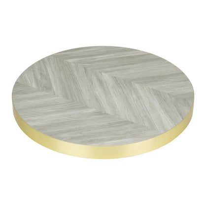 FU511 Bolero Voorgeboord Rond Tafelblad Chevron Design 600mm