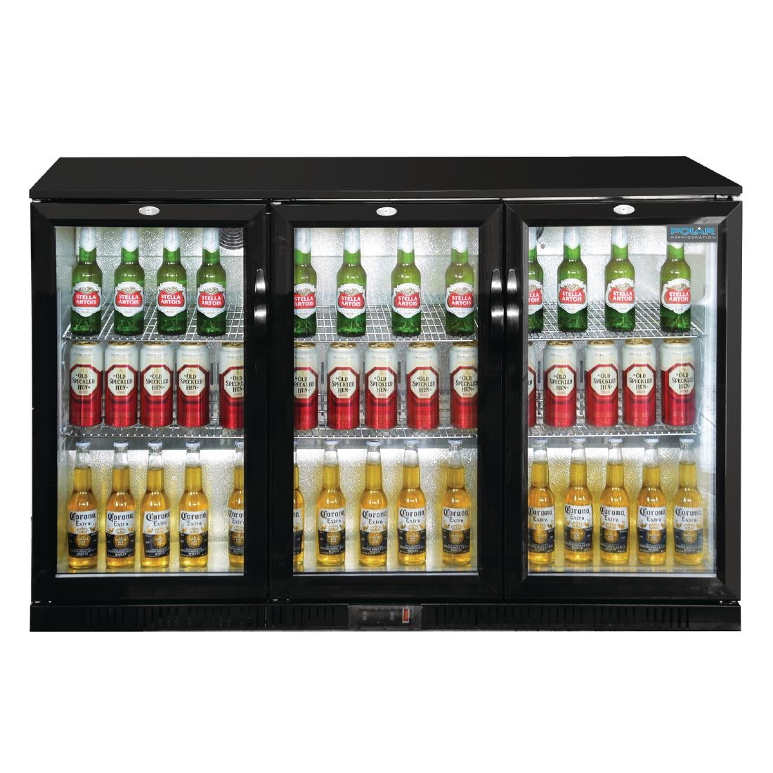 GL014 Polar G-serie laag model barkoeling drie klapdeuren 320L
