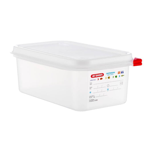 DL981 Araven GN 1/4 voedseldoos met deksel 2,8Ltr (4 stuks)