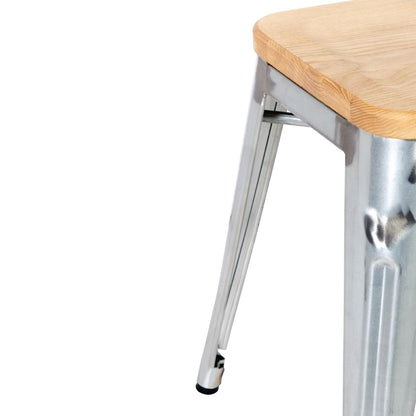 GM634 Bolero Bistro gegalvaniseerd stalen stoel met houten zitting (4 stuks)
