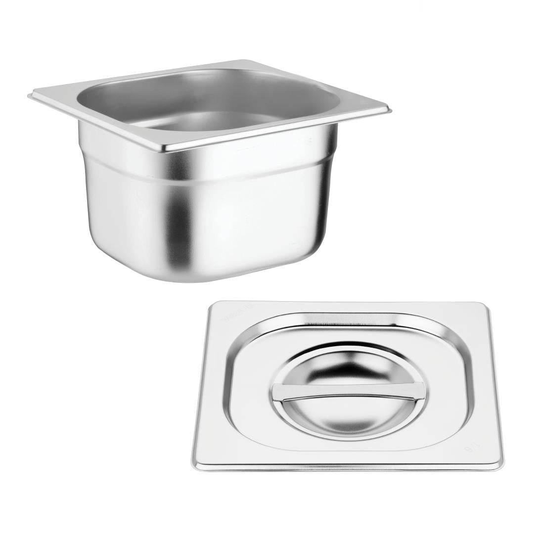 S431 Vogue roestvrijstalen gastronormbakken set met deksels 1/6 (4 stuks)